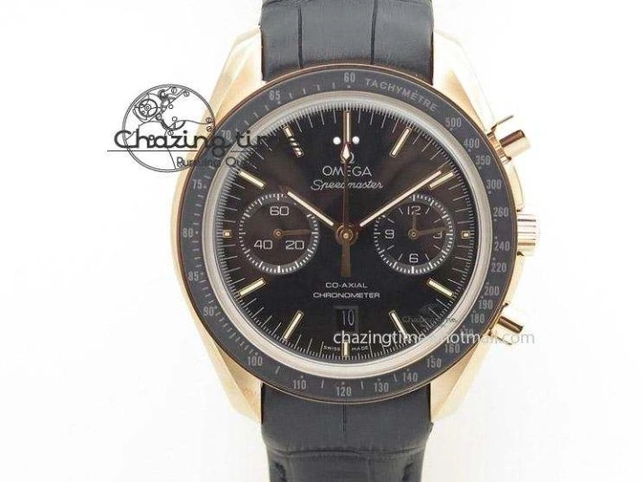 0206 Modern Speedmaster Apollo XVII Gray Dial On SS Bracelet Manual Winding Chrono Movement 8223